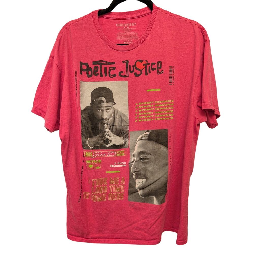 Chemistry Tupac Shakur Poetic Justice‎ Graphic Tee Pink Cotton A Street Romance